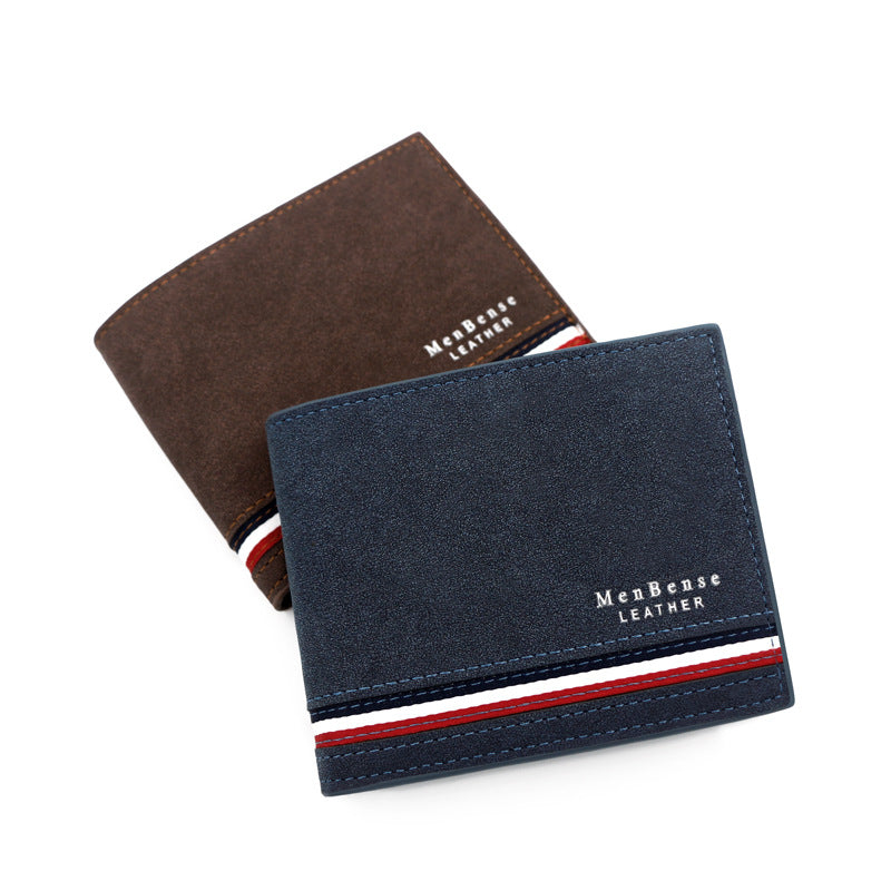 New Fashion Men's Short Wallet Personalized Men's Coin Purse Silk Screen Printed Wallet Men's Frosted Clutch Wallet