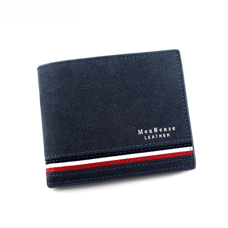 New Fashion Men's Short Wallet Personalized Men's Coin Purse Silk Screen Printed Wallet Men's Frosted Clutch Wallet