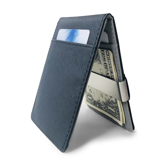 Korean Style Hot Saffiano Short Men's Gold Clip Stainless Steel Wallet Men's European and American Men's Bag