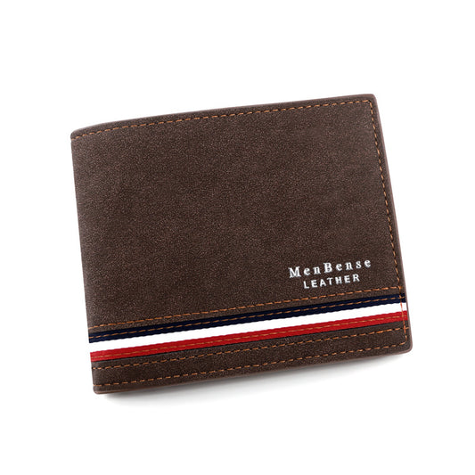 New Fashion Men's Short Wallet Personalized Men's Coin Purse Silk Screen Printed Wallet Men's Frosted Clutch Wallet