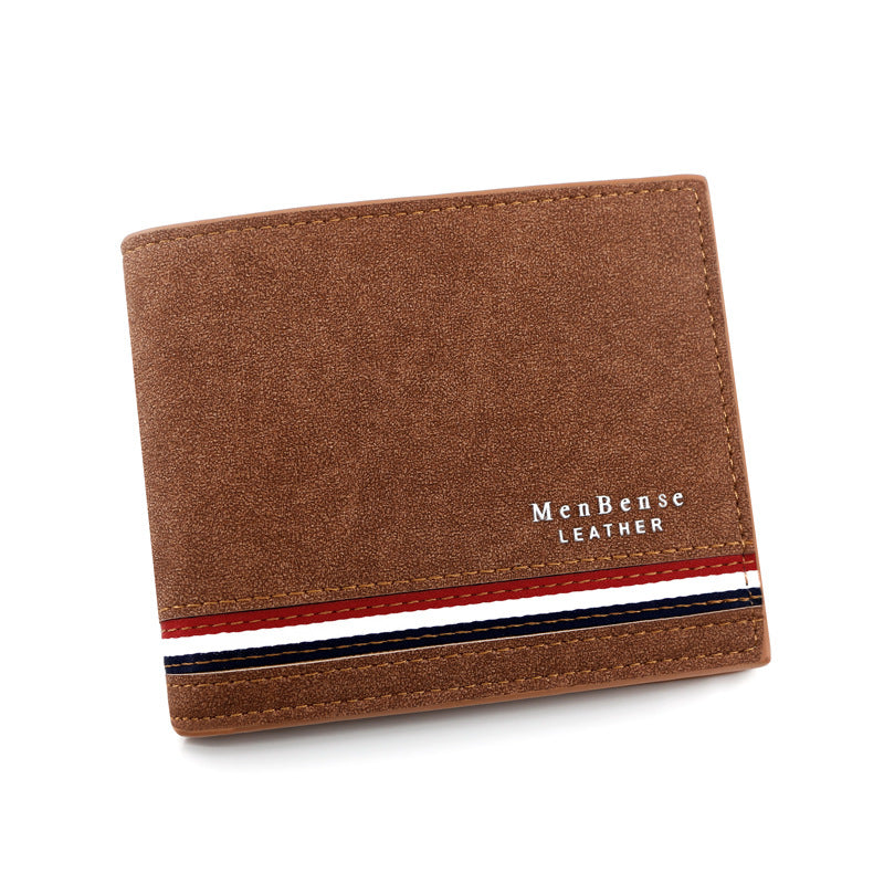 New Fashion Men's Short Wallet Personalized Men's Coin Purse Silk Screen Printed Wallet Men's Frosted Clutch Wallet
